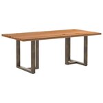 vidaXL Table à manger marron clair bois de chêne massif rectangulaire