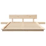 vidaXL Cadre lit avec tables de chevet 135x190cm en bois massif