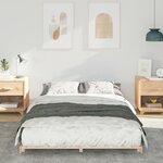 vidaXL Cadre de lit surélevé Marron 120 x190 cm Bois massif en pin