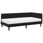 vidaXL Cadre de lit d'angle avec matelas Noir 90 x 200 cm Velours