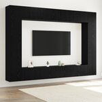 vidaXL Ensemble de meubles TV mural en bois d'ingénierie chêne noir - 12 pièces