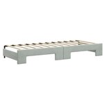 vidaXL Lit de jour avec gigogne et matelas gris clair 80x200cm velours