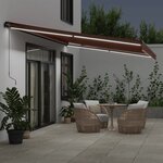 vidaXL Auvent manuel rétractable avec LED marron 600x350 cm