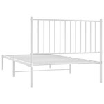 vidaXL Cadre de lit métal avec tête de lit blanc 100x200 cm