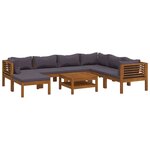 vidaXL Salon de jardin 8 Pièces avec coussin Bois d'acacia solide