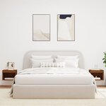 vidaXL Tables de chevet murales avec lumières LED 2 Pièces chêne marron