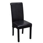 vidaXL Chaises à manger lot de 6 noir similicuir