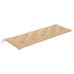 vidaXL Banc Batavia avec coussin beige 150 cm Bois de teck massif