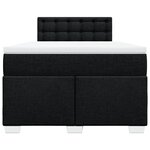 vidaXL Sommier à lattes de lit avec matelas noir 120x190 cm tissu
