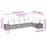 vidaXL Ensemble de canapé de jardin avec coussin 6 Pièces Noir polyrotin
