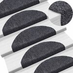 vidaXL Tapis d'escalier Poinçon aiguilleté 15Pièces 65x21x4 cm Gris foncé