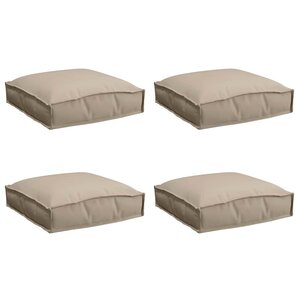 vidaXL Coussin pour assise de palette 4 Pièces Taupe 40 x 40 x 8 cm