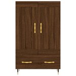 vidaXL Buffet haut chêne marron 69 5x31x115 cm bois d'ingénierie