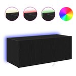 vidaXL Meuble TV mural Chêne noir 80 x 35 x 31 cm Bois d'ingénierie