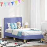 vidaXL Cadre de lit pour enfants avec tête de lit Bleu denim tissu