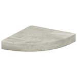 vidaXL Étagère d'angle murale Gris béton 25x25x3 8 cm MDF