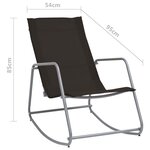 vidaXL Chaise à bascule de jardin Noir 95x54x85 cm Textilène