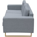 vidaXL Canapé avec 3 places tissu gris clair