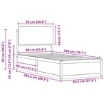 vidaXL Cadre de lit avec tête de lit rembourrée Taupe 90 x 200 cm