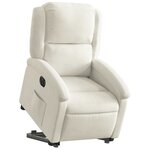 vidaXL Fauteuil inclinable électrique crème velours