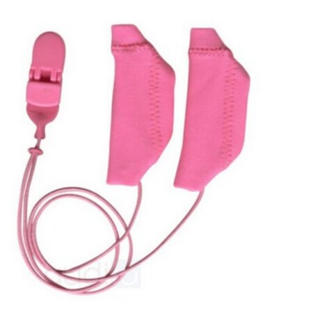 Housse duo de protection eargear pour implants cochléaires avec cordon  rose