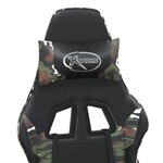 vidaXL Chaise de jeu avec repose-pied Noir et camouflage Similicuir