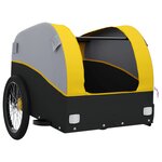 vidaXL Remorque pour vélo noir et jaune 45 kg fer