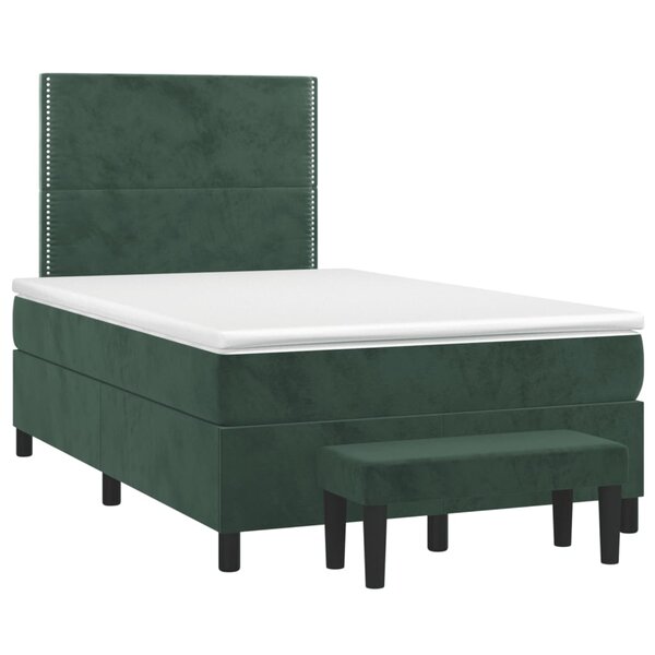 vidaXL Sommier à lattes de lit avec matelas vert foncé 120x190 cm
