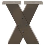 vidaXL Pieds de table basse en forme de X  2 pièces  acier naturel  30 x (30-31) cm