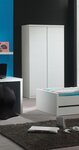 LARA Armoire 2 portes laqué blanc