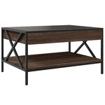 vidaXL Table basse avec LED infini chêne marron 70x50x38 cm