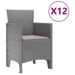 vidaXL Ensemble de salle à manger pour jardin 13 Pièces Gris clair