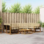 vidaXL Ensemble de canapés d'extérieur 7 Pièces Naturel et Beige