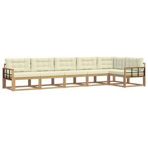 vidaXL Ensemble de canapés d'extérieur 4 pc Blanc et crème Polyester