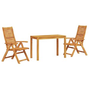 vidaXL Ensemble de salle à manger pour jardin 3 pc Marron