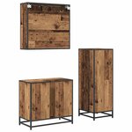 vidaXL Ensemble de mobilier de salle de bain 3 Pièces Bois Ancien