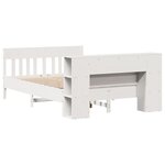 vidaXL Lit bibliothèque sans matelas blanc 120x190 cm bois pin massif