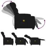vidaXL Fauteuil inclinable de massage noir tissu