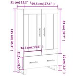 vidaXL Buffet haut blanc 69 5x31x115 cm bois d'ingénierie