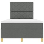 vidaXL Lit à sommier Box Spring avec matelas gris foncé 120x200 cm en tissu