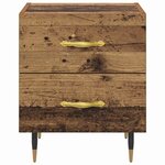 vidaXL Cabinet de chevet avec tiroir Bois ancien 40 x 35 x 47.5 cm