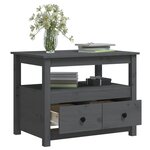 vidaXL Table basse Gris 71x49x55 cm Bois massif de pin