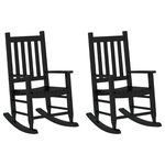 vidaXL Chaises à bascule enfants lot de 2 noir bois de peuplier massif