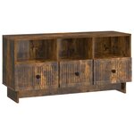 vidaXL Meuble TV Chêne fumé 102 x 34 5 x 50 cm Bois d'ingénierie