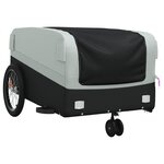 vidaXL Remorque de vélo noir et gris 45 kg fer