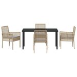 vidaXL Ensemble de salle à manger pour jardin 5 Pièces Beige Poly rotin