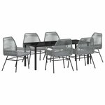 vidaXL Ensemble de salle à manger pour jardin 7 Pièces Gris polyrotin