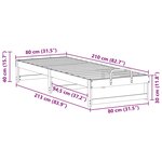 vidaXL Cadre de lit avec poignées de transport Marron