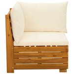 vidaXL Canapé d'angle de jardin Bois d'Acacia Massif Marron