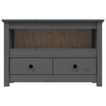 vidaXL Meuble TV Gris 79x35x52 cm Bois de pin massif